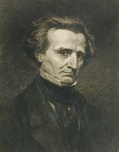 Hector Berlioz (1803-69) portréja, A. Gilbert metszete, megjelent a Gazette des Beaux-Arts-ban. alkotó: Gustave Courbet