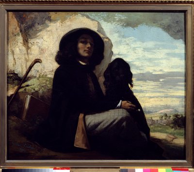 Gustave Courbet (1819-1877) önarcképe kutyájával 1842 alkotó: Gustave Courbet
