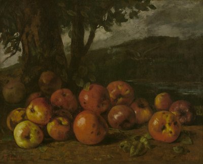 Csendélet almával alkotó: Gustave Courbet