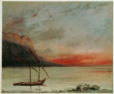 Sunset on Lake Geneva (festmény vászonra) alkotó: Gustave Courbet