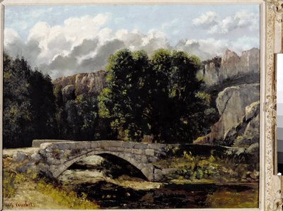 Kilátás a Saint Sulpice-hídra Fleurierben, Svájcban (olaj, vászon alkotó: Gustave Courbet