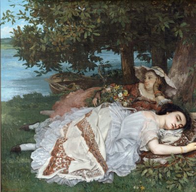 Fiatal hölgyek a Szajna partján alkotó: Gustave Courbet