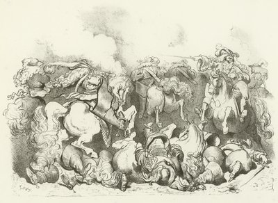 Egy könnyűlovas töltet XIV. Lajos uralkodása idején (mélynyomás) alkotó: Gustave Dore
