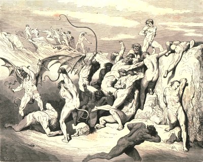 Ah! Hogyan kötözték meg őket az első csíknál!, 1890. alkotó: Gustave Dore