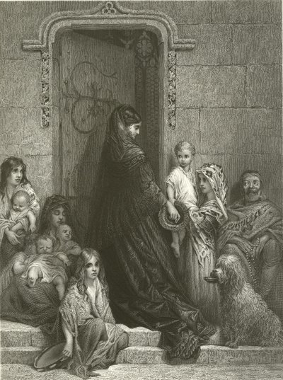 Alamizsnálkodás alkotó: Gustave Dore