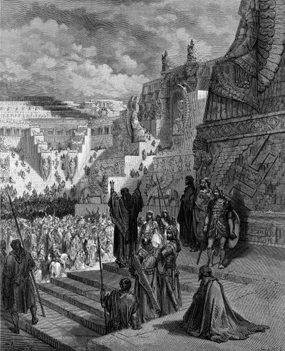 Artaxerxész szabadságot ad a zsidóknak. - Biblia alkotó: Gustave Dore