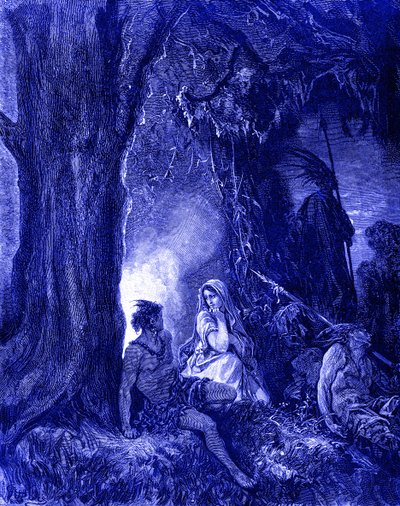Chactas és Atala, Doré metszete. alkotó: Gustave Dore