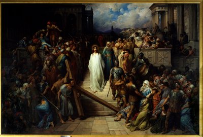 Krisztus elhagyja a papot. Miután az emberek elítélték, Jézus Krisztus megkezdte a keresztút. Gustave Dore (1832-1883) festménye alkotó: Gustave Dore