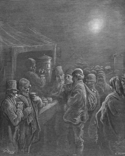 "Coffee Stall - Early Morning", 1872. alkotó: Gustave Dore