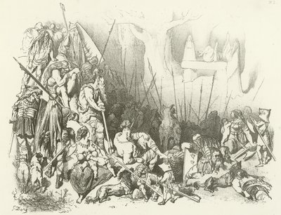 Druida istentisztelet – Emberáldozat (mélynyomás) alkotó: Gustave Dore