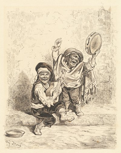Granadai törpe zenészek alkotó: Gustave Dore