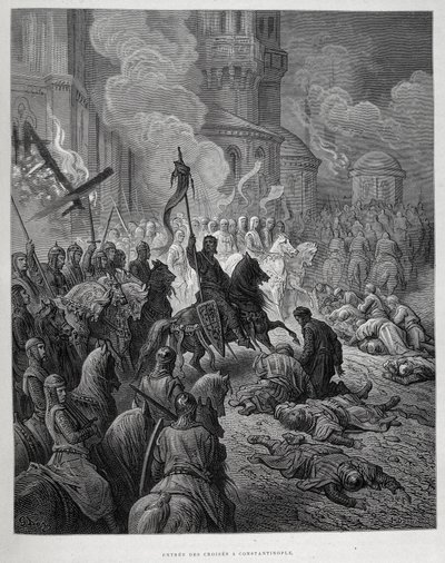 Gustave Doré a keresztesek bevonulása Konstantinápolyba a negyedik keresztes hadjárat során. alkotó: Gustave Dore
