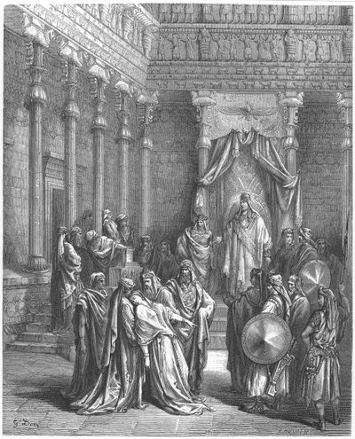 Eszter Ahasvérus jelenlétében, alkotó: Gustave Dore