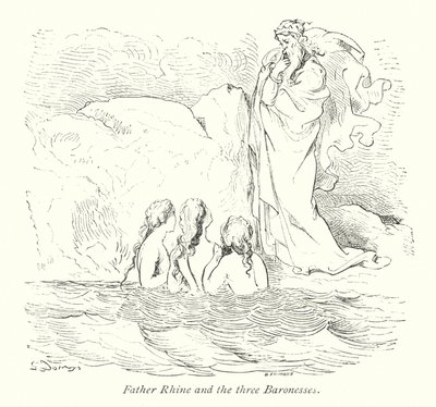 Rajna atya és a három bárónő (metszet) alkotó: Gustave Dore