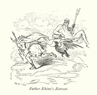 Rajna atya visszavonulása (metszet) alkotó: Gustave Dore