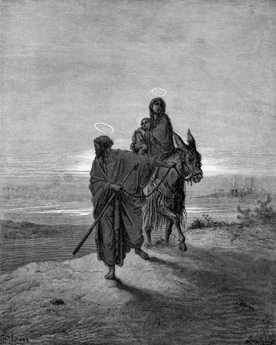 Repülés Egyiptomba alkotó: Gustave Dore