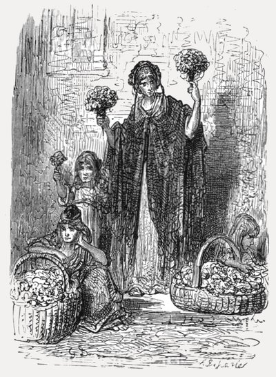 Virágos lányok, 1872. alkotó: Gustave Dore