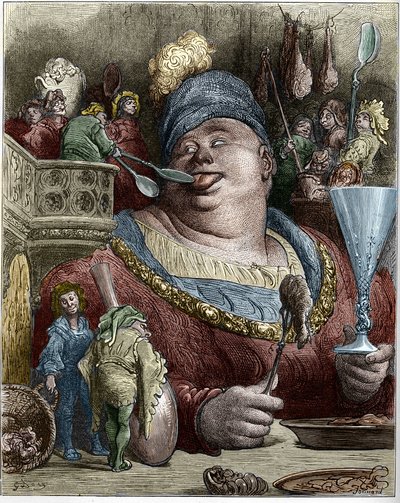 Francois Rabelais (1494-1553) francia író regényeinek gargantua karaktere. Illusztráció: Gustave Dore (1832-1883). alkotó: Gustave Dore