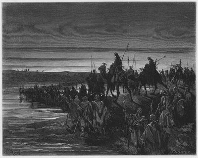 Gustave Dore Biblia: Izrael fiai átkelnek a Jordánon alkotó: Gustave Dore