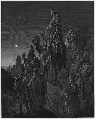 Gustave Dore Biblia: A bölcsek, akiket a csillag vezet alkotó: Gustave Dore