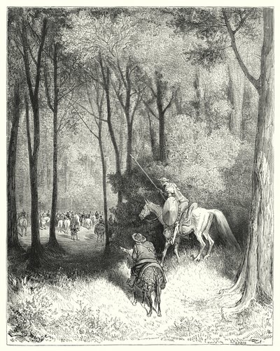 Gustave Dore Don Quijote: "Don Quijote egy céget írt le, akit közelebbről nézve minőségi személyeknek ítélt" (metszet) alkotó: Gustave Dore