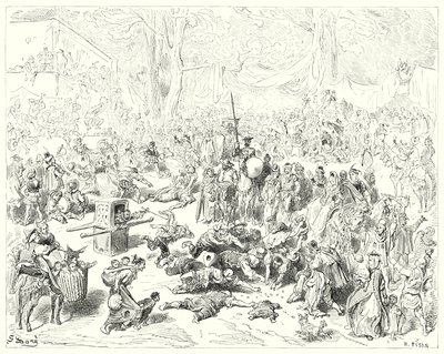 Gustave Dore Don Quijote: "Szegény Sancho nehéz szívvel követte gazdáját" (metszet) alkotó: Gustave Dore