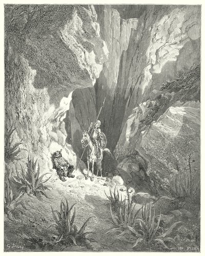 Gustave Dore Don Quijote: "Az első dolog, amit talált, egy szonett durva vázlata volt; ezért felolvasta" (metszet) alkotó: Gustave Dore