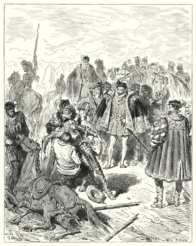 Gustave Dore Don Quijote: "Sápadtan és hideg verejtékben találták" (metszet) alkotó: Gustave Dore