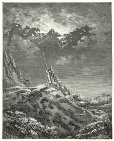 Gustave Dore Don Quijote: "Micomicon királysága felé" (metszet) alkotó: Gustave Dore