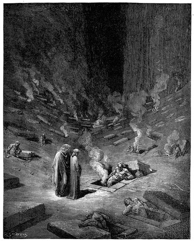 Pokol: Dis városa, az alvilág római istene, 1863 alkotó: Gustave Dore