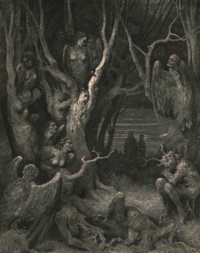 Itt rakják fészket a vad hárpiák, c1890. alkotó: Gustave Dore
