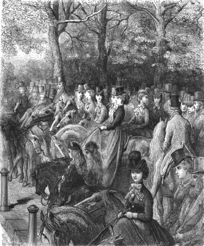 "Hyde Park Corner-The Row", 1872. alkotó: Gustave Dore