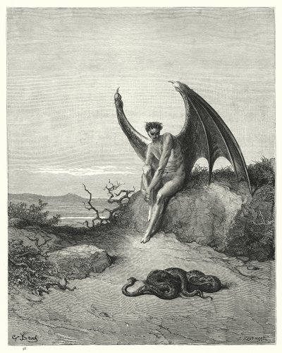 Illusztráció: Gustave Dore: Miltons Paradise Lost, IX. könyv, 182., 183. sor alkotó: Gustave Dore
