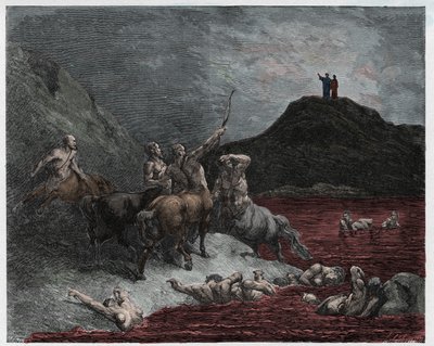 Pokolba, 12. ének: Nessus alkotó: Gustave Dore