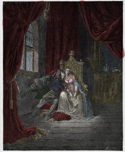 Inferno, 5. ének: Paolo és Francesca, illusztráció Dante Alighieri "Isteni színjátékából", 1885 alkotó: Gustave Dore
