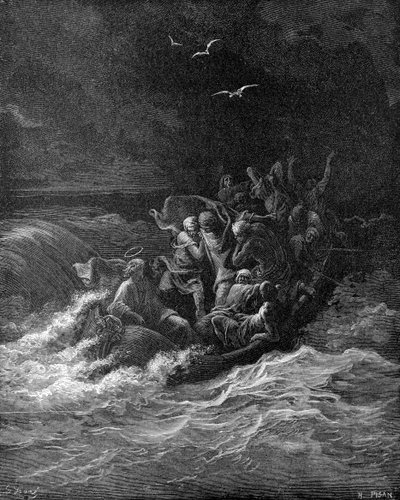 Jézus lecsillapítja a vihart alkotó: Gustave Dore