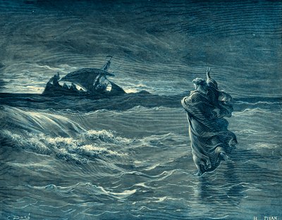 Jézus a tengeren jár - Biblia alkotó: Gustave Dore