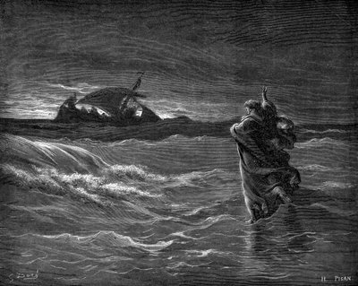 Jézus a vízen jár alkotó: Gustave Dore