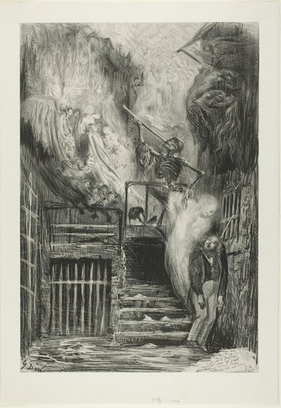 A régi lámpás utcája: Gérard de Nerval öngyilkossága alkotó: Gustave Dore