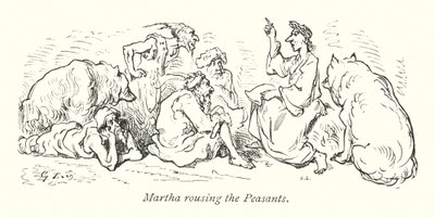 Martha felkelti a parasztokat (metszet) alkotó: Gustave Dore