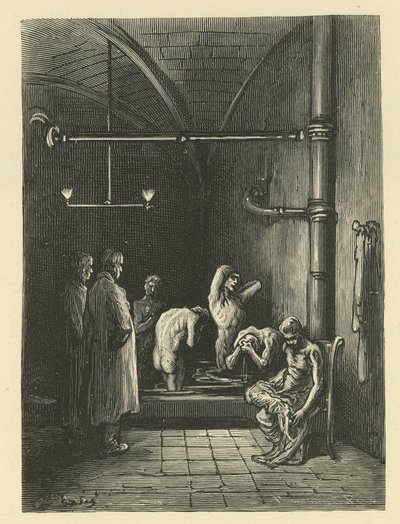 Férfiak a fürdőben a Menedékházban alkotó: Gustave Dore