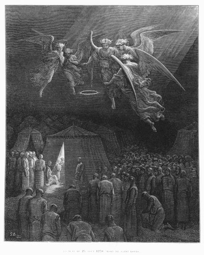 1270. augusztus 25-én este, St. Louis halála (1214-70), illusztráció Joseph Michaud (1767-1839) „Histoire des Croisades” című művéből, Albert Bellenger (szül. 1846) metszetében, 1877 alkotó: Gustave Dore