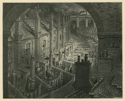 London felett vasúton alkotó: Gustave Dore