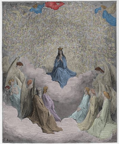 Paradiso, 31. ének: A mennyország királynője – Dante Alighieri alkotó: Gustave Dore