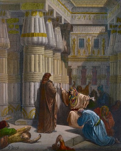 Fáraó hívja Mózest alkotó: Gustave Dore