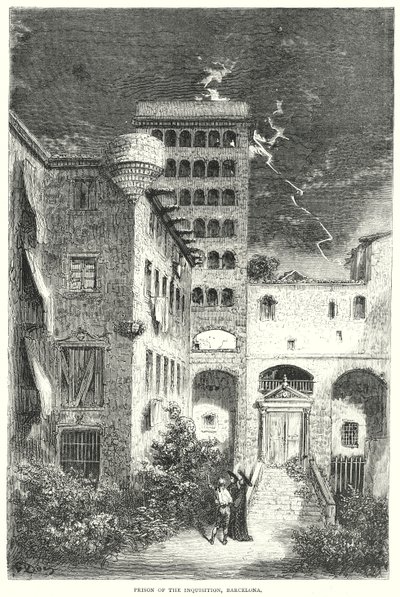 Az inkvizíció börtöne, Barcelona (metszet) alkotó: Gustave Dore