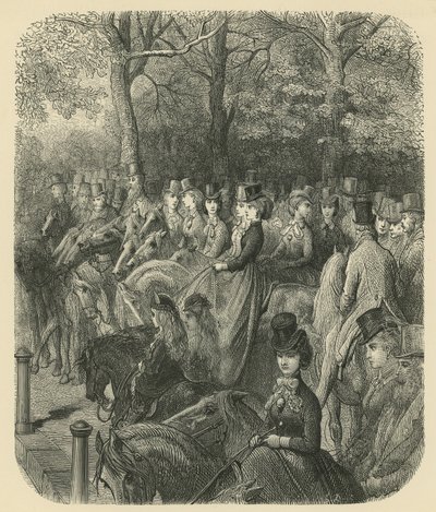 Rotten Row, Hyde Park, London alkotó: Gustave Dore