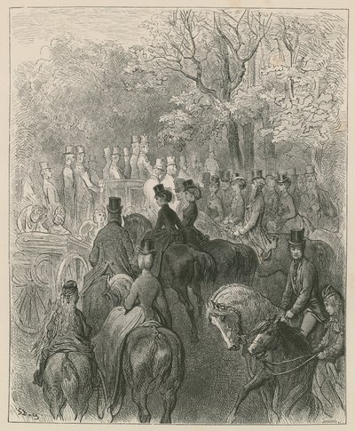 Rotten Row, Hyde Park, London alkotó: Gustave Dore