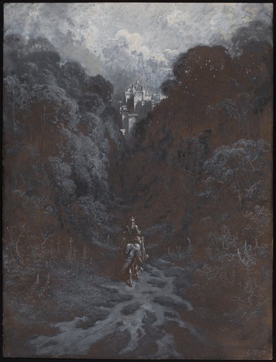 Sir Lancelot közeledik Astolat várához alkotó: Gustave Dore