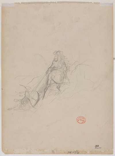Vadászati jelenet vázlata, c. 1868. alkotó: Gustave Dore